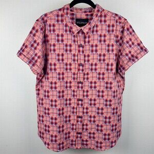 Wildfang The Essential Short Sleeve Button-Up Shirt Plaid Multicolor